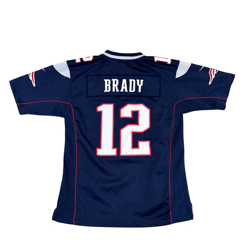 Nike New England Patriots Tom Brady 12 Navy Blue NFL Jersey Youth Large - Picture 2 of 15